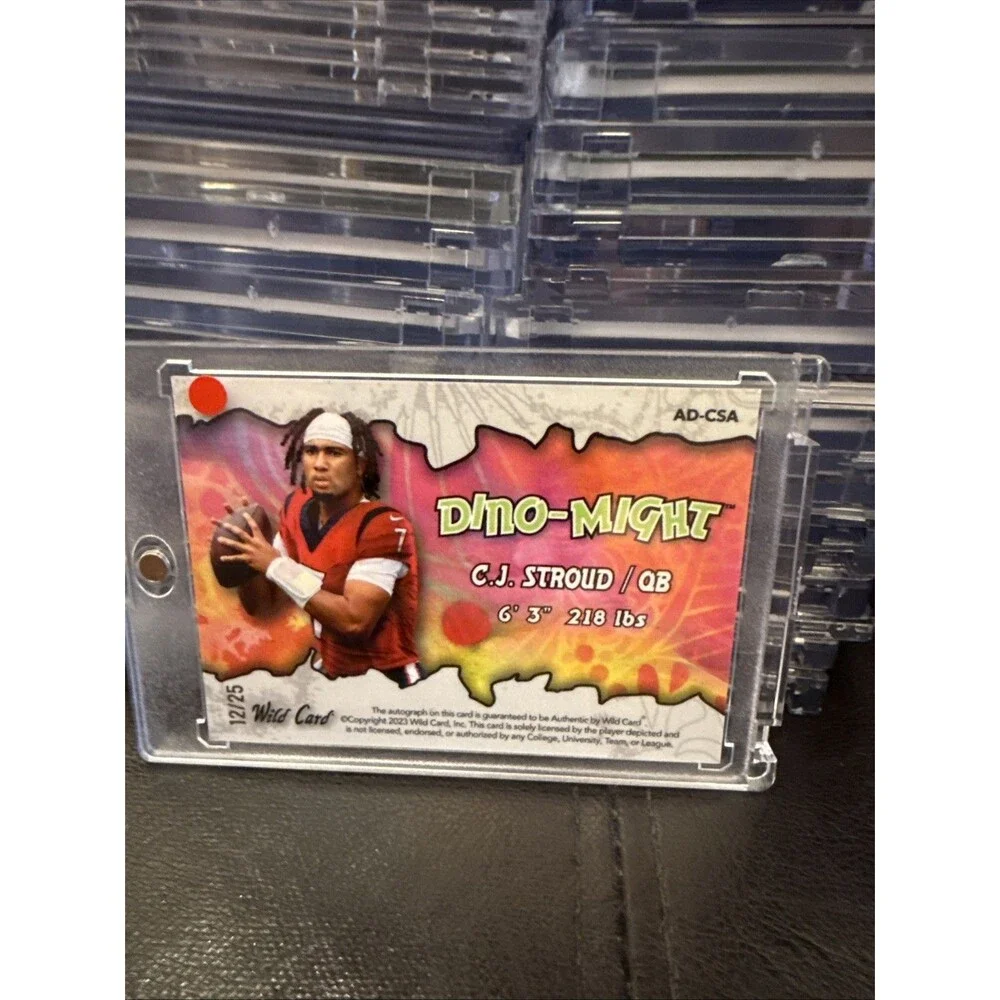 CJ Stroud  Auto 5/25 Rare WILDCARD DINOMIGHT O.G BLUE Ink